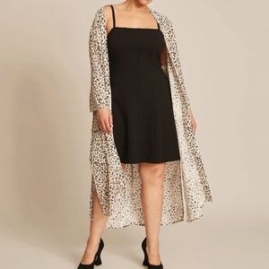 NEW 11 Honoré Light Tan Leopard Print Gabi Flowy Duster 2X